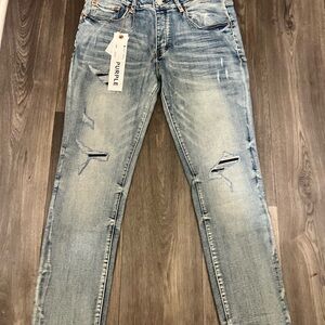 Purple Men's Skinny Jeans - Light Blue